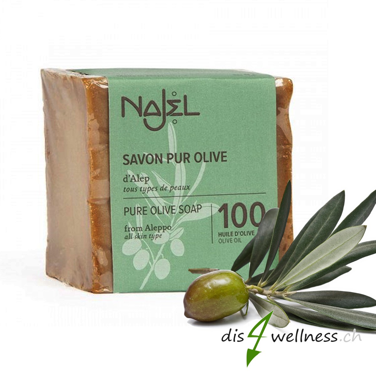 Najel Aleppo-Seife mit reinem Olivenöl, 200g