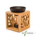 Pajoma - Duftlampe "Pattern" aus Keramik und Bambus, schwarz