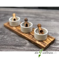 Olivenholz Dipschalen Set