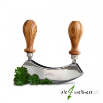Wiegemesser mit Griffen aus Olivenholz und Inox-Klinge
