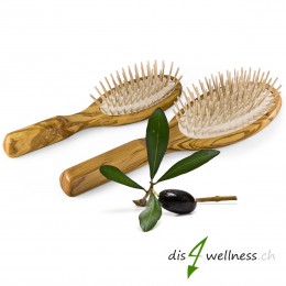 Haarbürsten-Set aus Olivenholz