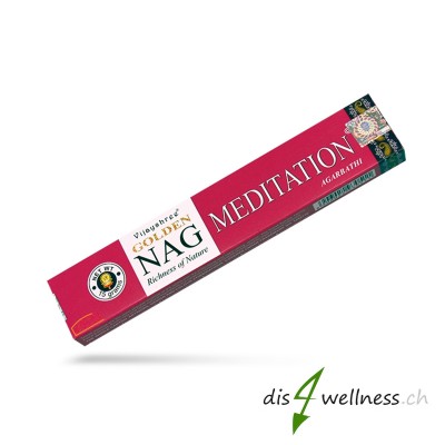 Aromasenses Golden Nag Meditation Räucherstäbchen – 12x15 G + 1 Räuchergefäß